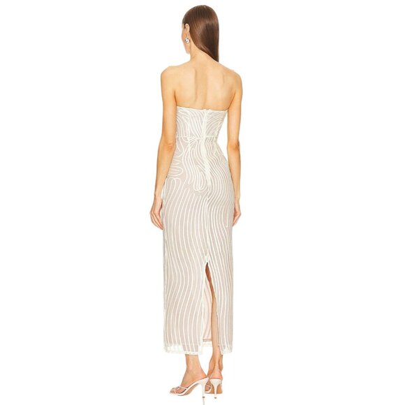Michael Costello x REVOLVE Opal Midi Dress in Ivory Beige XSmall New Womens - Picture 2 of 9